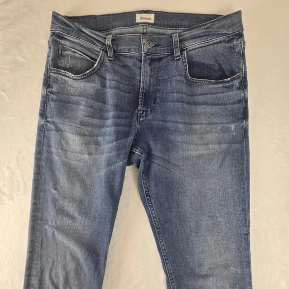 Hudson Blake Slim Straight Mens 32 Blue Jeans NM275ZZKT BNGB Stretch Distressed - Picture 3 of 10